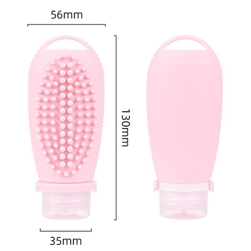 Silicone Travel Dispenser Bottle With Scalp Massage Brush 10