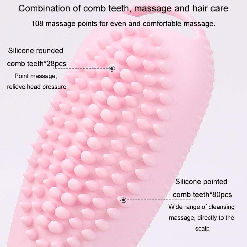 Silicone Travel Dispenser Bottle With Scalp Massage Brush 3