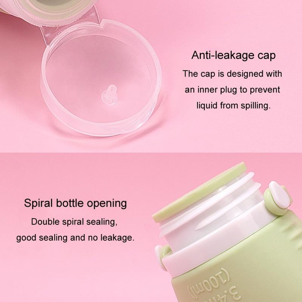 Silicone Travel Dispenser Bottle With Scalp Massage Brush 8