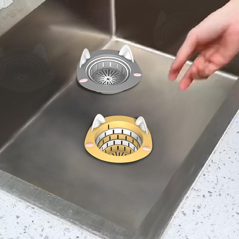 Foldable Sink Drain Strainer Anti Clog Floor Drain Filter for Kitchen Waste