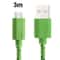 3m Nylon Braided Micro USB Cable 5 Pin Fast Charge Data Transfer Cord 3