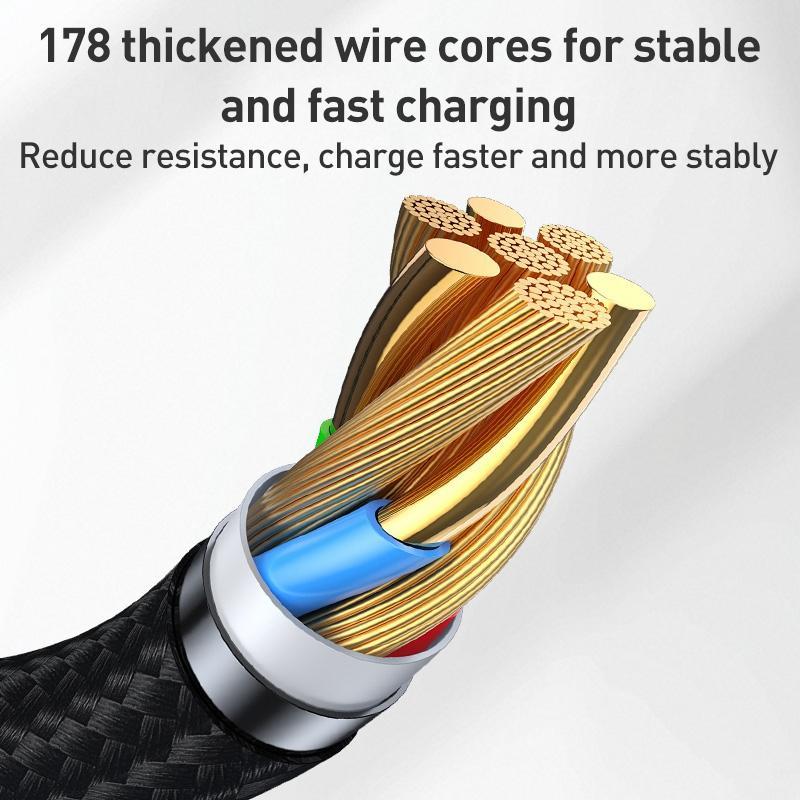 High Speed 60W USB C Cable with LED Streamer Light Fast Charging Data Sync