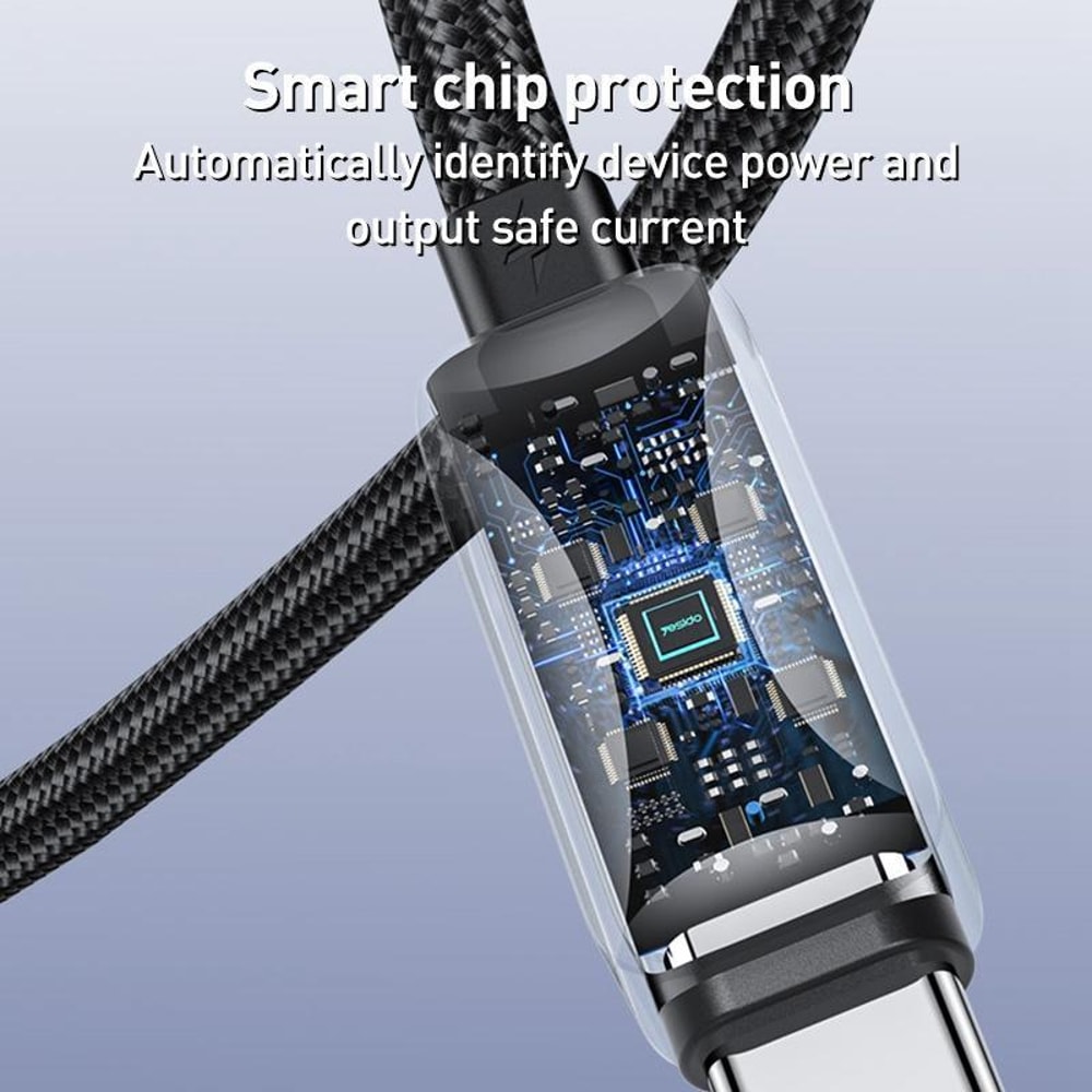 High Speed 60W USB C Cable with LED Streamer Light Fast Charging Data Sync