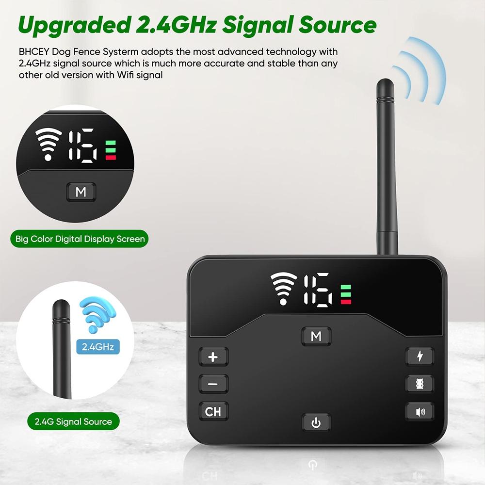 Wireless Dog Fence Remote Training Collar Range Adjustable Shock Vibration Waterproof 1