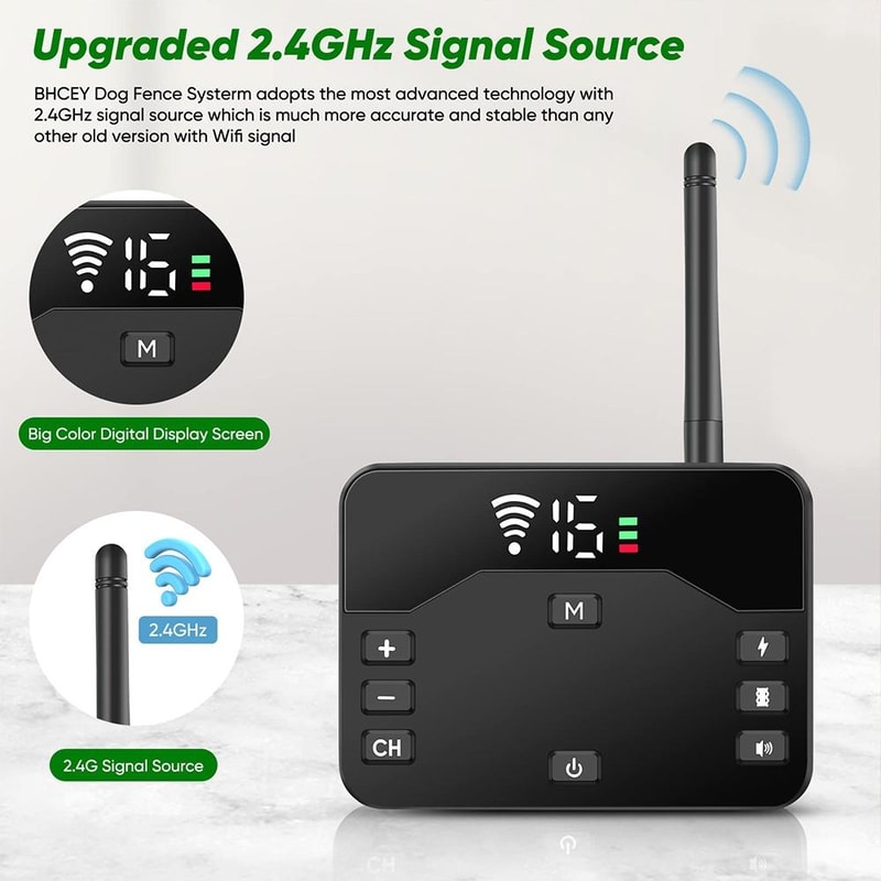 Wireless Dog Fence Remote Training Collar Range Adjustable Shock Vibration Waterproof 1