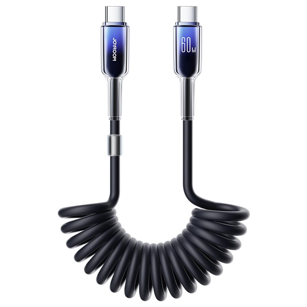 60W USB C Fast Charging Coiled Cable Durable Type C Data Cord For Car And Daily Use 0