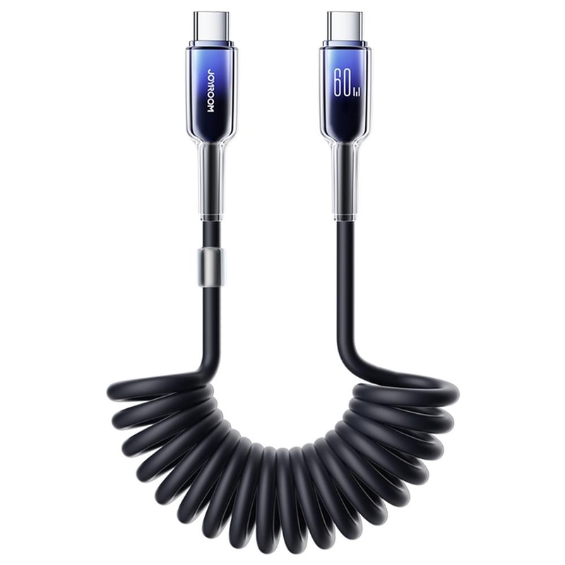 60W USB C Fast Charging Coiled Cable Durable Type C Data Cord For Car And Daily Use 0