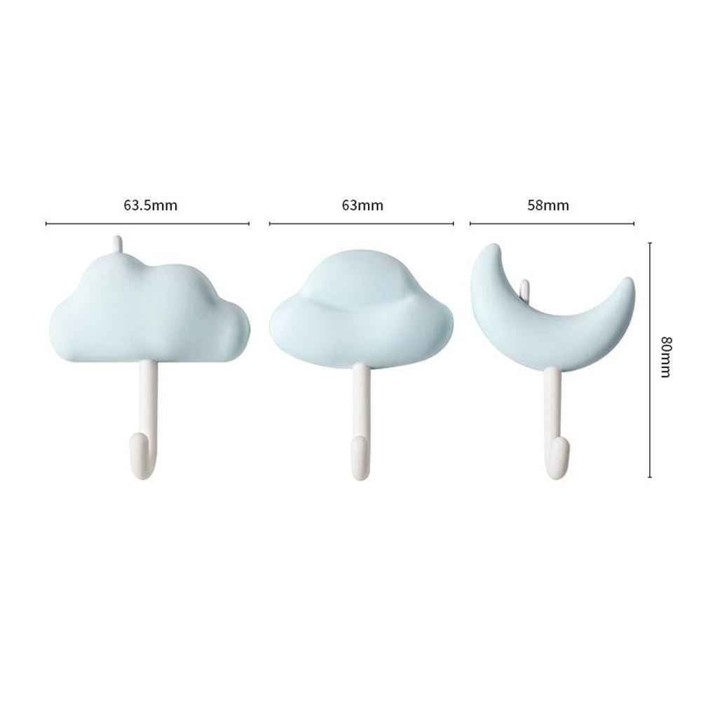 Cloud Shape Adhesive Wall Hooks No Drill Damage Free Hanging Solution