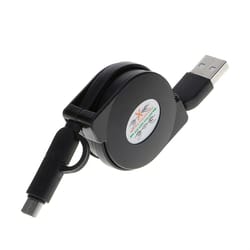 retractable 2 in 1 usb cable 1m fast charging micro usb to type c cable