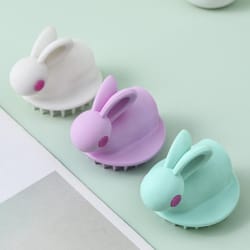 rabbit silicone shampoo brush scalp massager and scalp scrubber