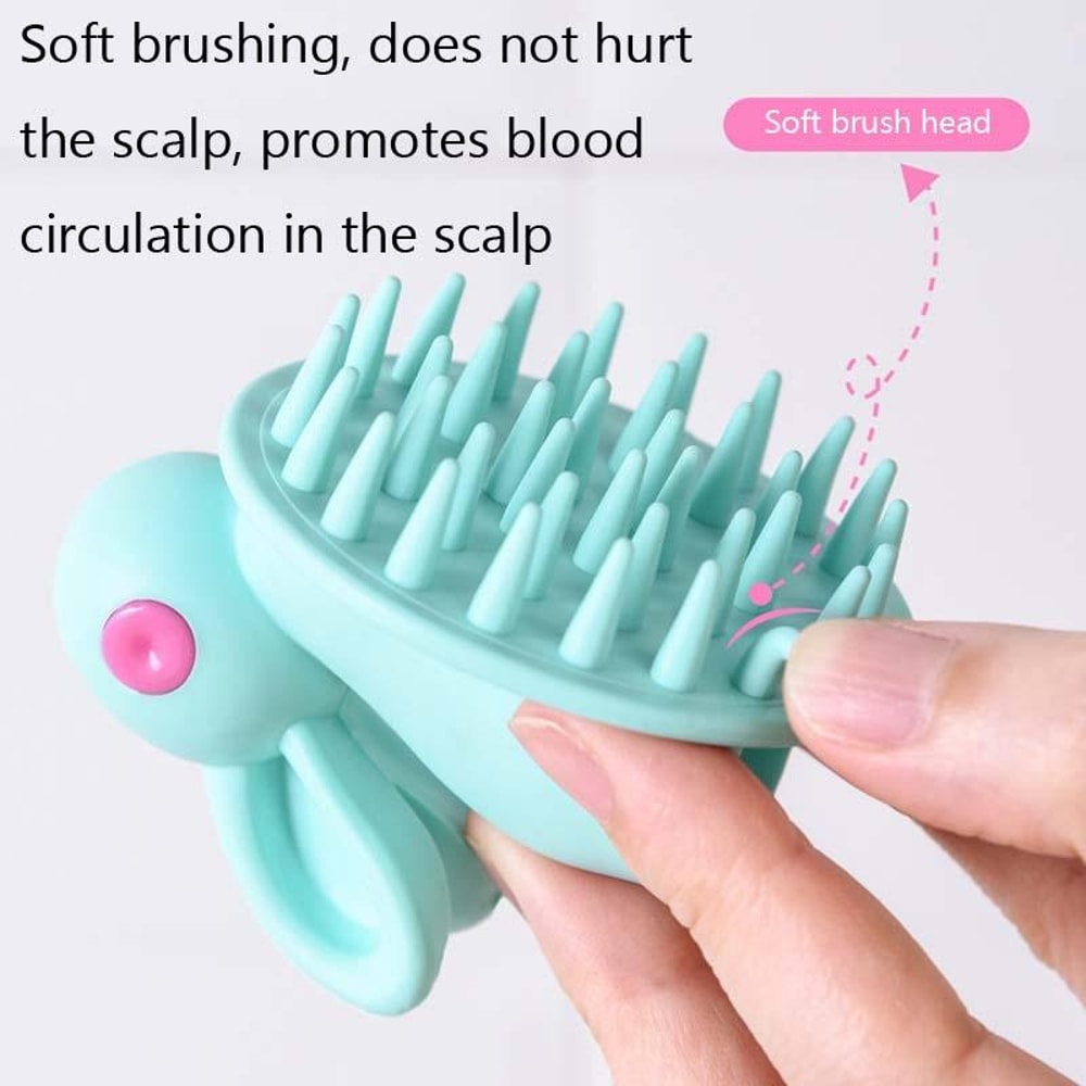 Rabbit Silicone Shampoo Brush Scalp Massager And Scalp Scrubber 1
