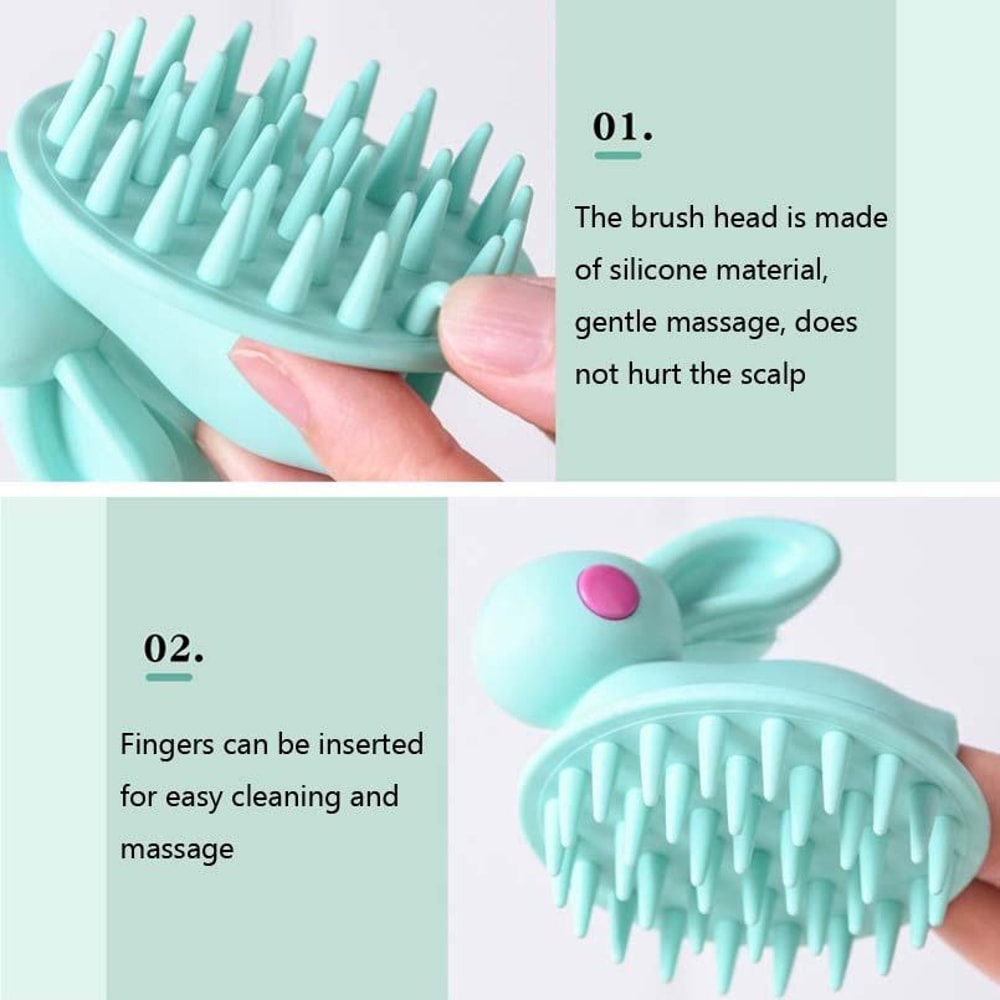 Rabbit Silicone Shampoo Brush Scalp Massager And Scalp Scrubber 2