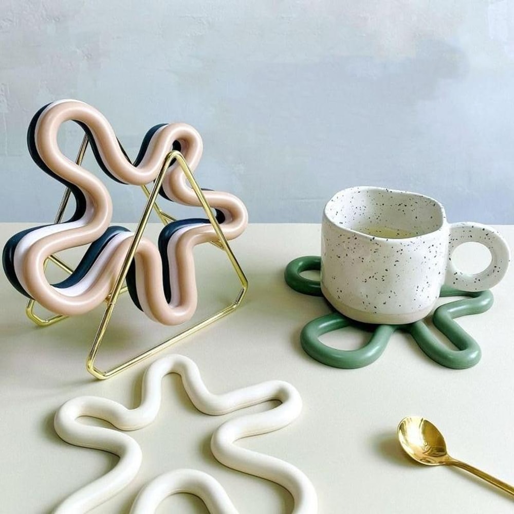 Irregular Silicone Heat Resistant Mat Non Slip Kitchen Table Protection Placemat