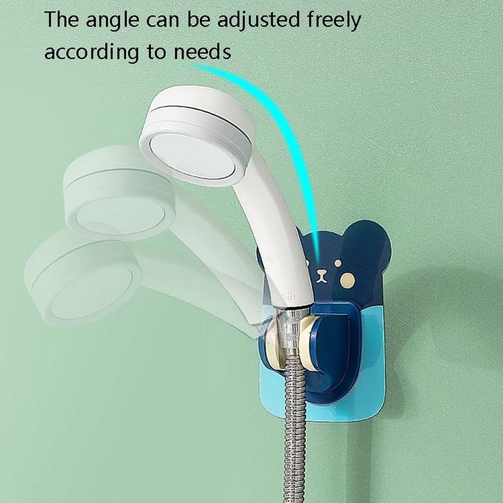 Cute Adjustable Shower Head Holder No Drill Wall Mounted Shower Bracket 2