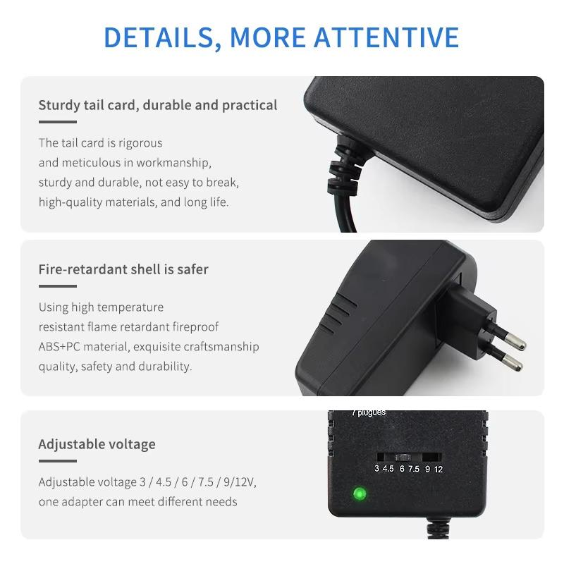 Universal Adjustable Power Adapter 3A Multi Voltage AC DC Converter 3V To 12V 2