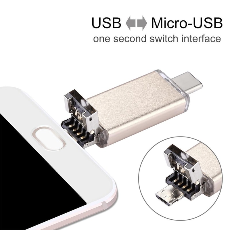 3 In 1 USB C Flash Drive OTG Dual USB Portable Storage Device For Phone Tablet Laptop 6