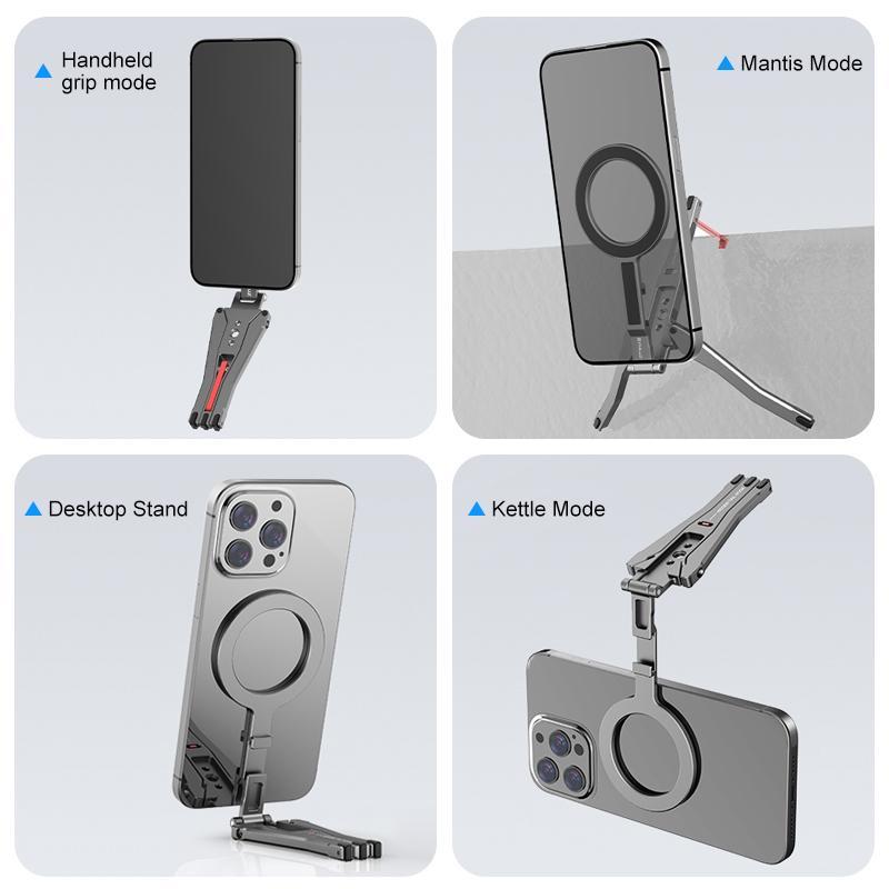Foldable MagSafe Tripod Mount With Magnetic Phone Stand Grip And Desk Clamp 7