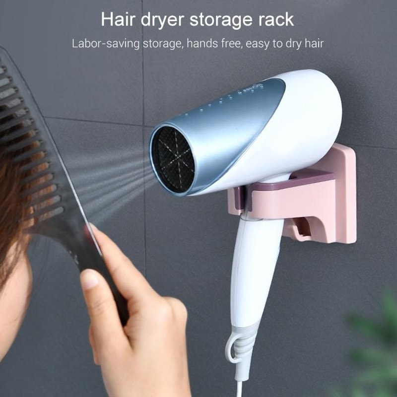 Wall Mounted Hair Dryer Shelf Organizer For Bathroom Storage 5
