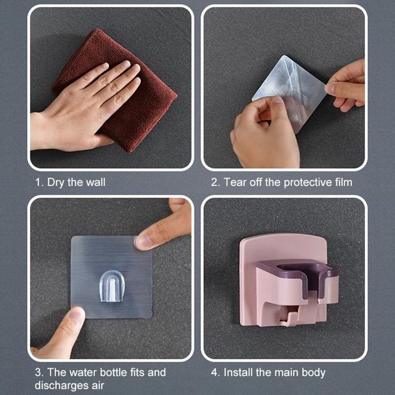 Wall Mounted Hair Dryer Shelf Organizer For Bathroom Storage 6