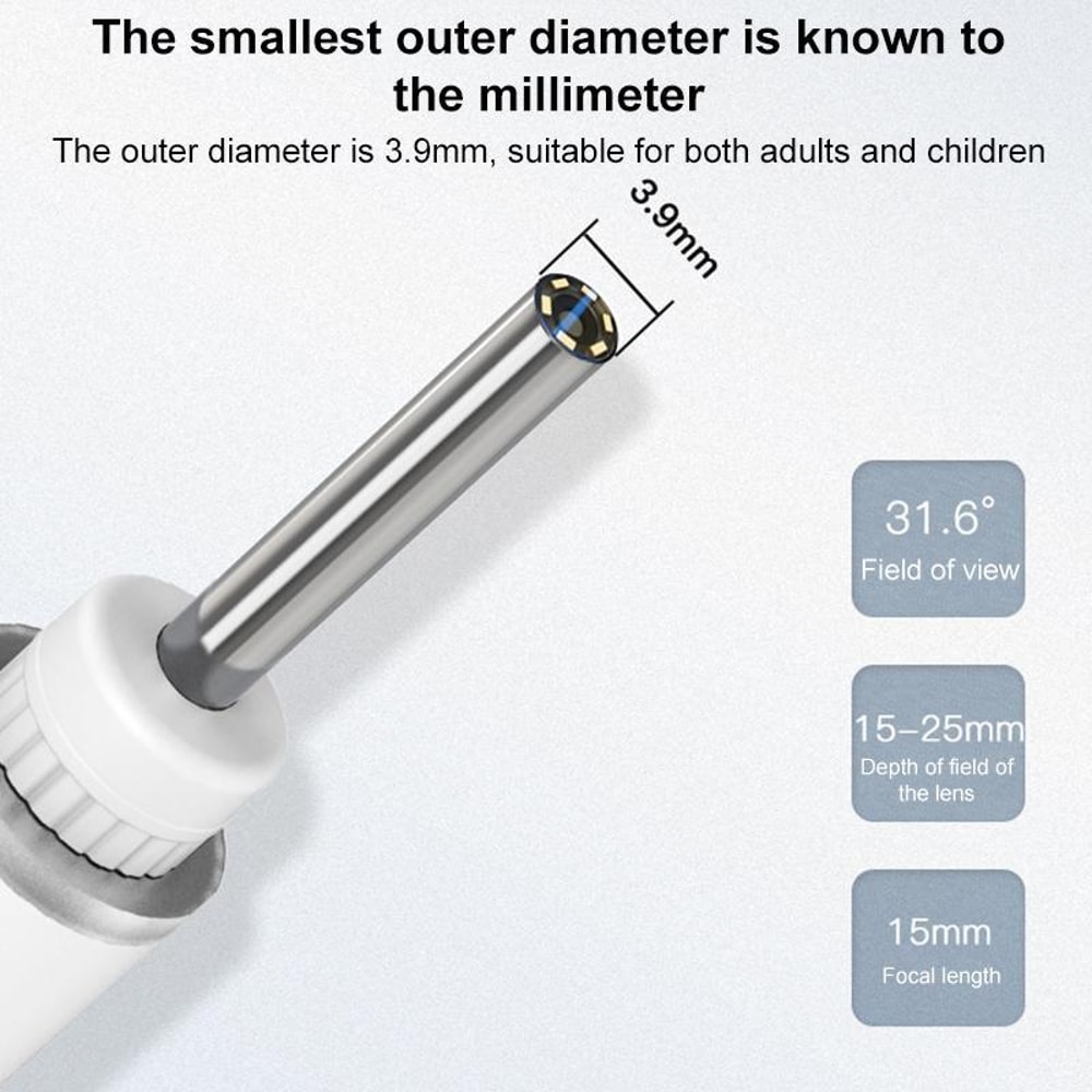 WiFi Smart Visual Otoscope Ear Cleaner With HD Camera And LED Light 3