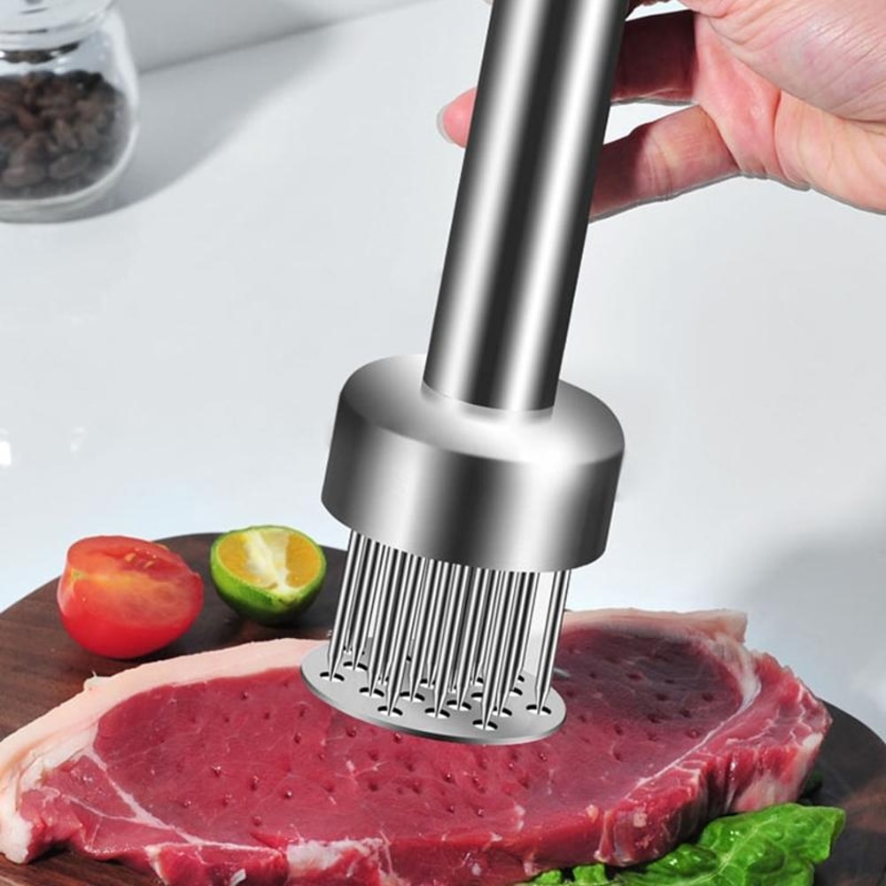 Stainless Steel Meat Tenderizer Tool With 21 Needles For Juicy Steaks 7