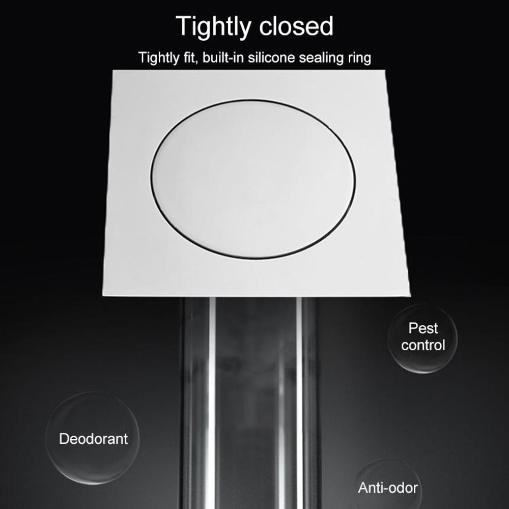 Gravity Seal Foot Operated Floor Drain Cover For Bathroom Anti Odor Anti Clog 3