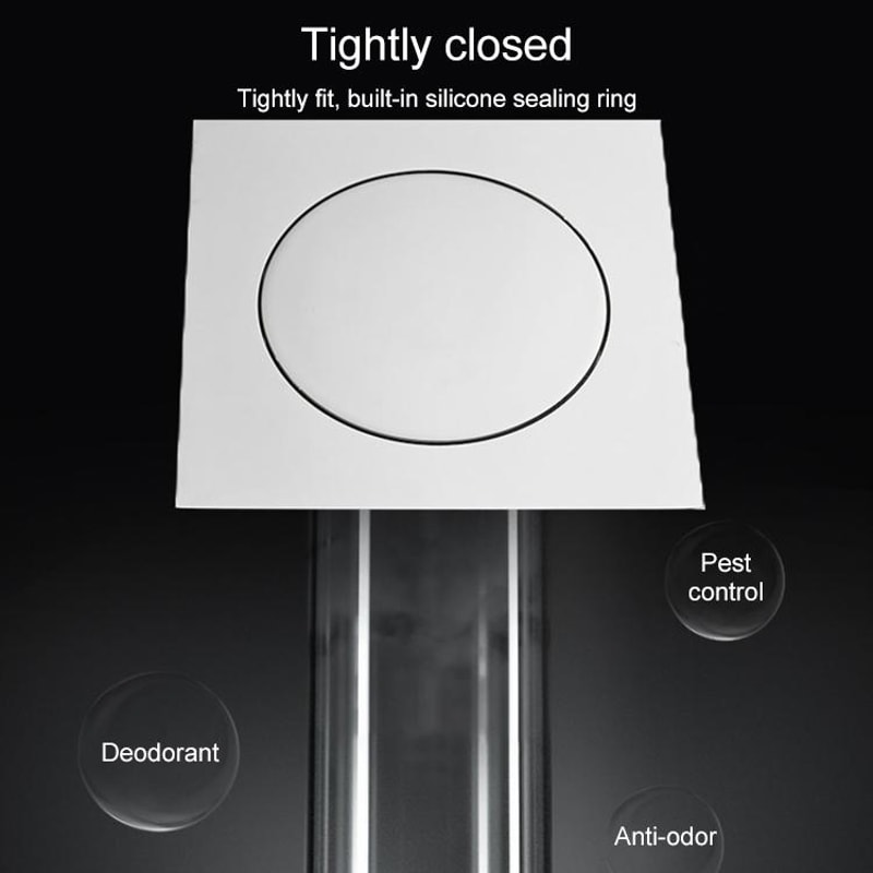 Gravity Seal Foot Operated Floor Drain Cover For Bathroom Anti Odor Anti Clog 3