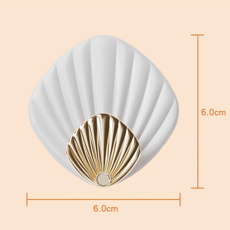 Seashell Adhesive Wall Hooks Set No Drill Waterproof Bathroom Kitchen Sticky Hooks 3