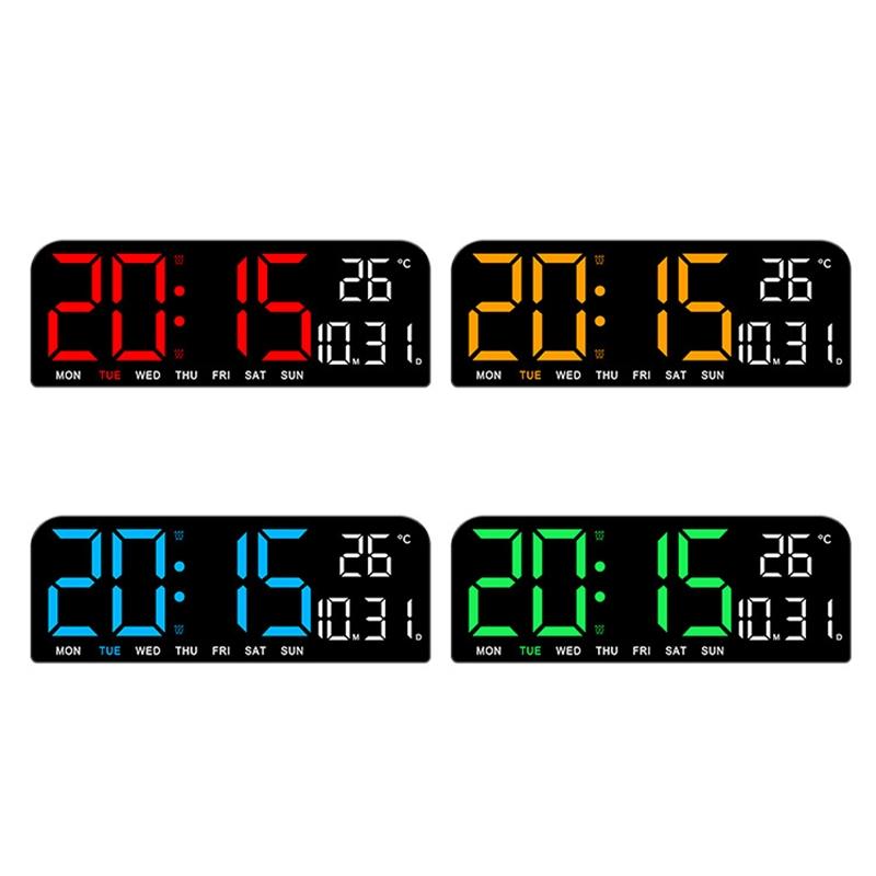 LED Digital Alarm Clock With Large Display Temperature Calendar Wall Or Desktop Clock 2