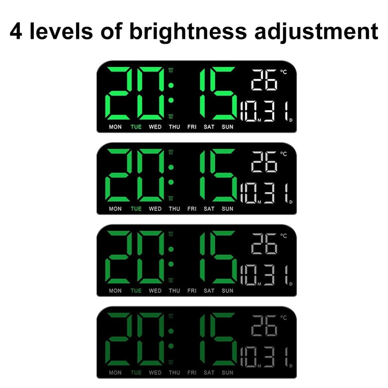LED Digital Alarm Clock With Large Display Temperature Calendar Wall Or Desktop Clock 4