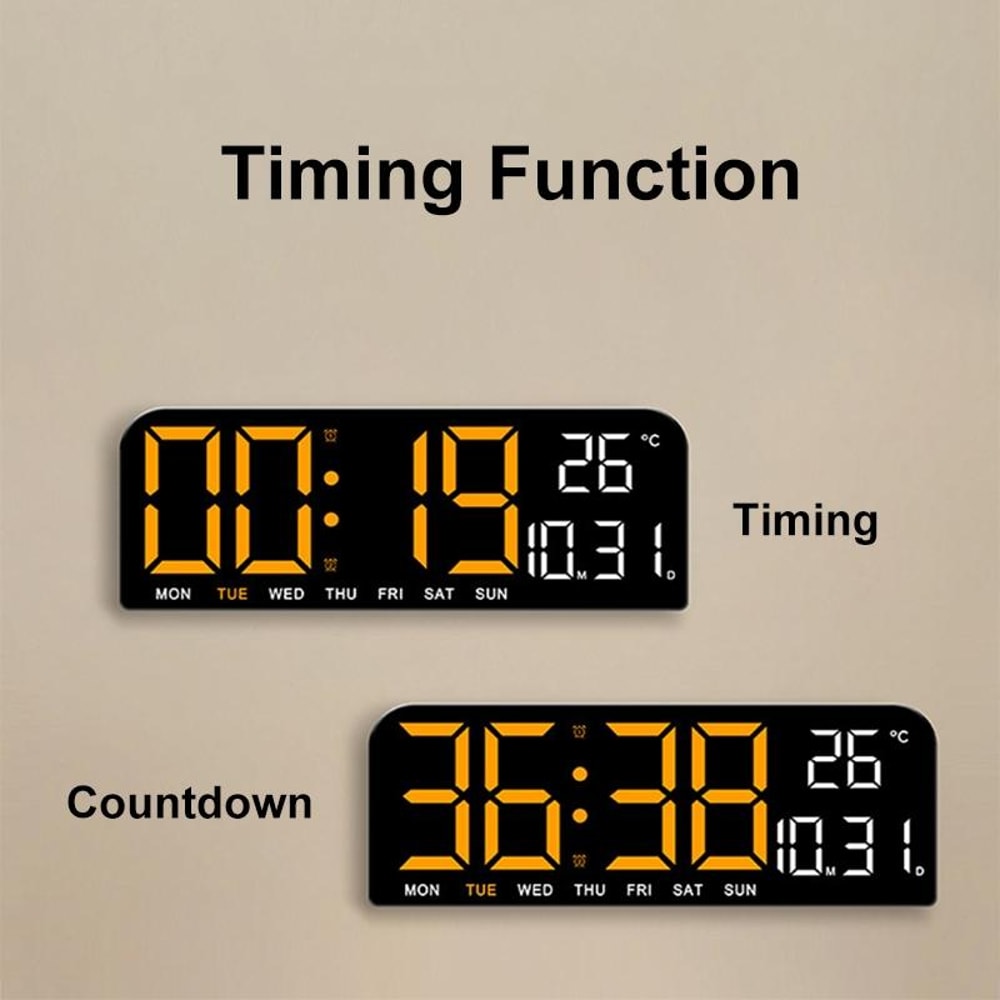 LED Digital Alarm Clock With Large Display Temperature Calendar Wall Or Desktop Clock 5