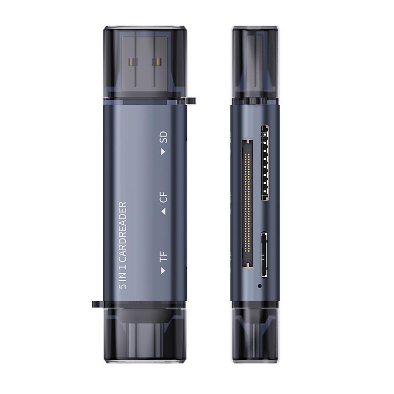 USB C 5 In 1 Card Reader Fast Multi Memory Adapter For Phone Tablet Laptop 7