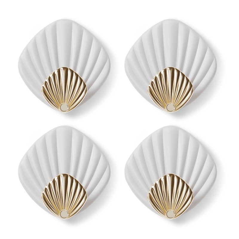 Seashell Adhesive Wall Hooks Set No Drill Waterproof Bathroom Kitchen Sticky Hooks 10