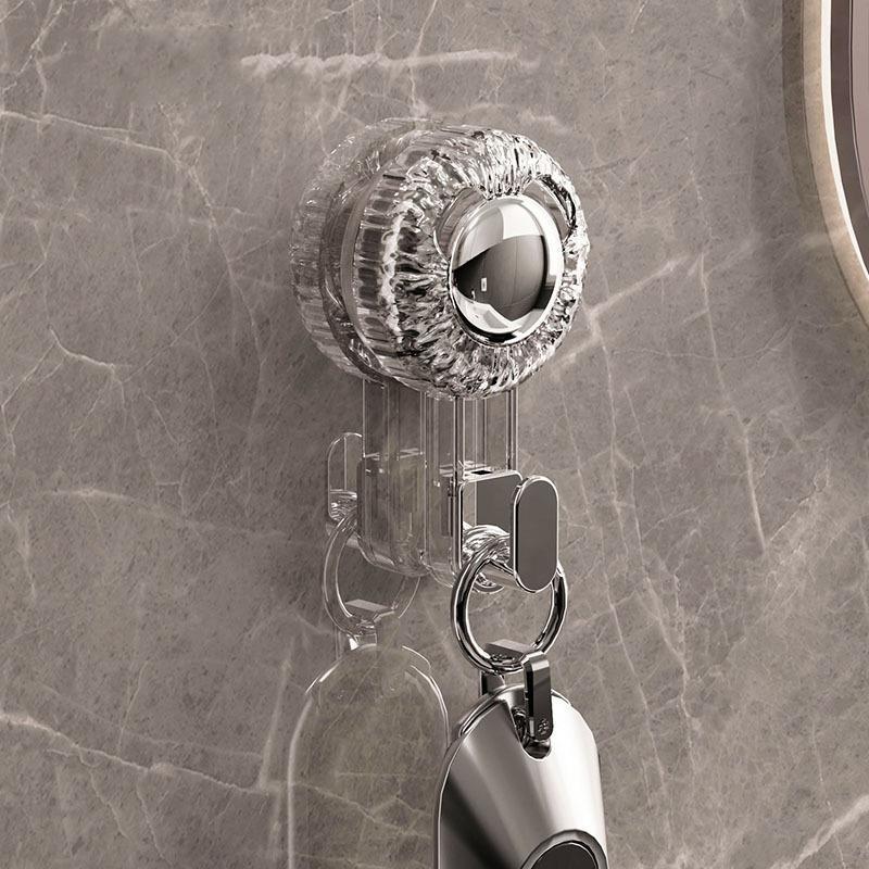 Rotary Vacuum Suction Cup Hook No Drill Wall Hook Strong Traceless Bathroom Organizer