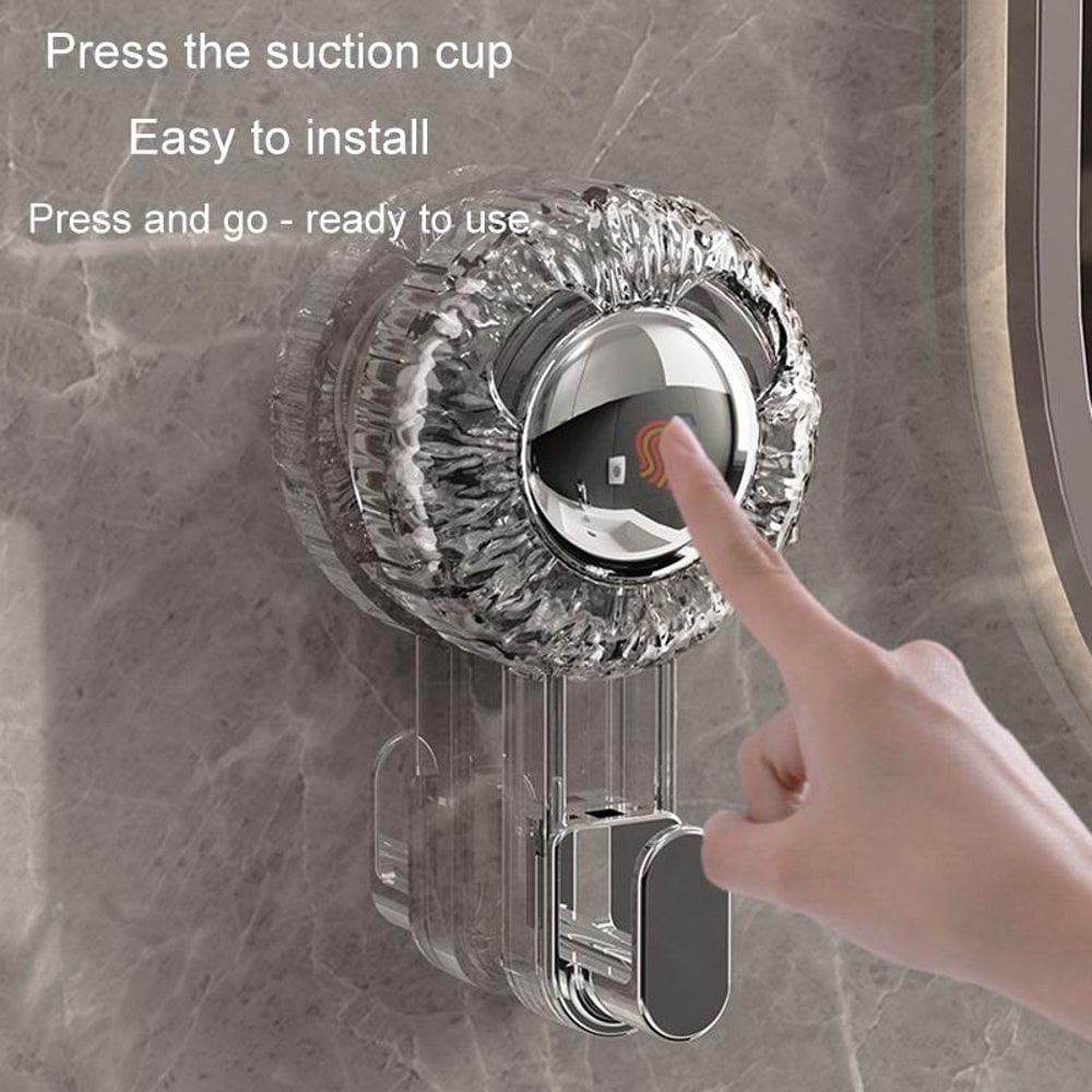 Rotary Vacuum Suction Cup Hook No Drill Wall Hook Strong Traceless Bathroom Organizer