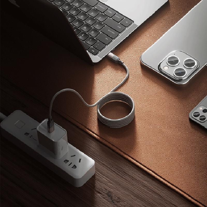 66W Fast Charging Magnetic USB C Cable 1M Braided Tangle Free Data Power Cord 5