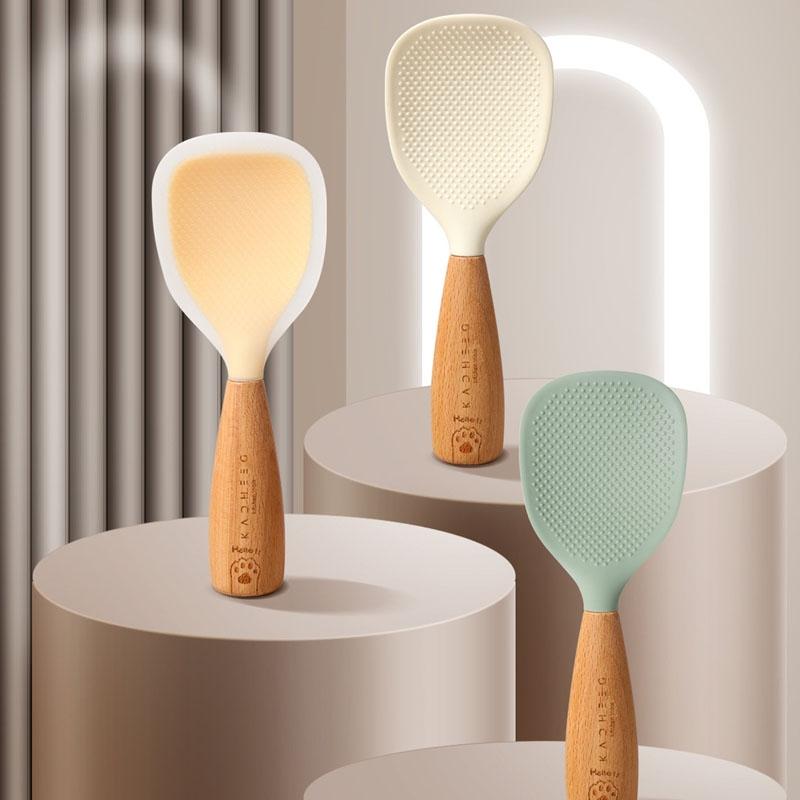 Standing Non Stick Silicone Rice Ladle Spoon For Rice Cooker Heat Resistant Kitchen Paddle 1