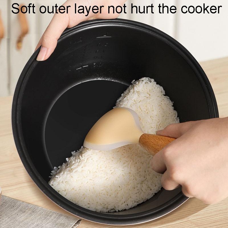 Standing Non Stick Silicone Rice Ladle Spoon For Rice Cooker Heat Resistant Kitchen Paddle 6