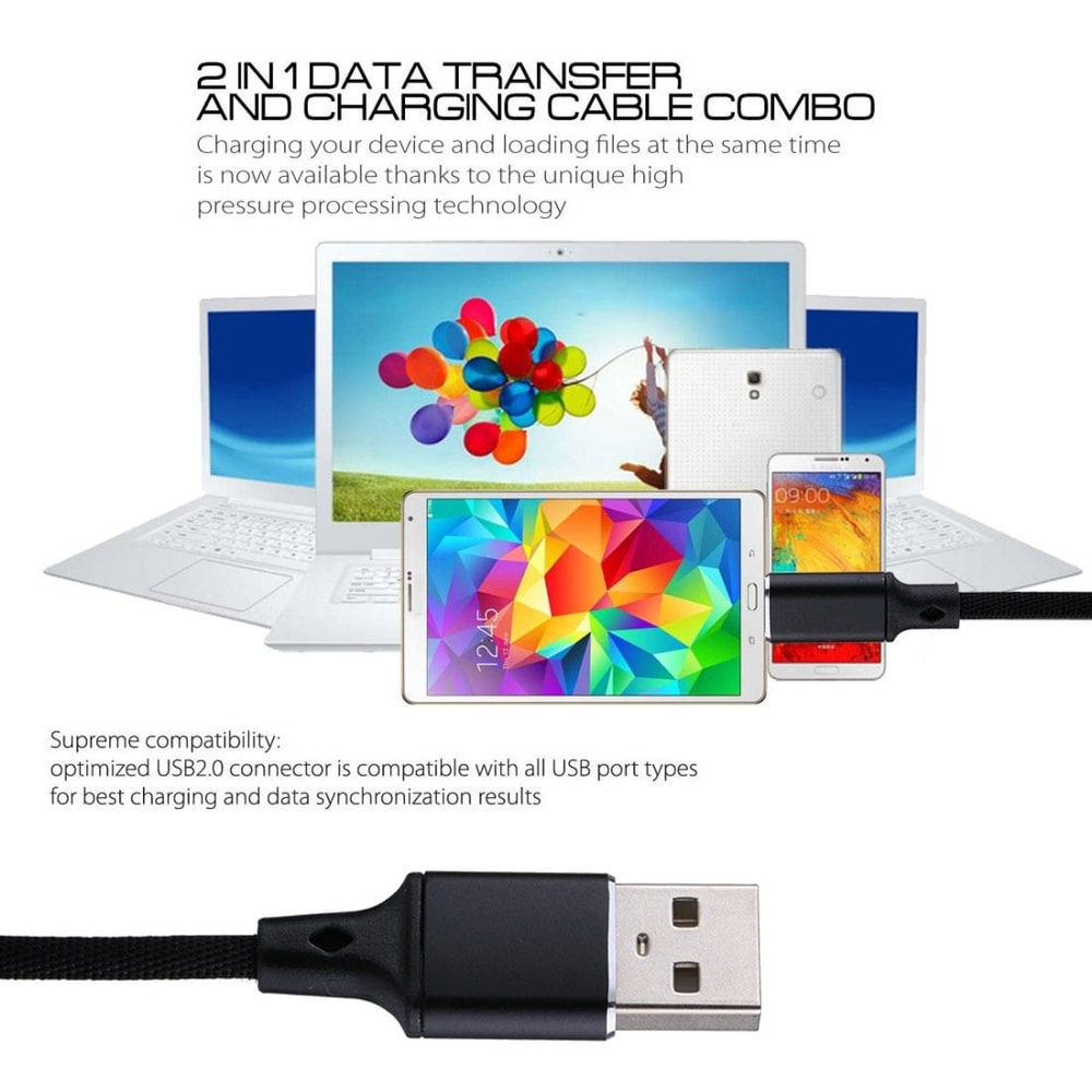 1m USB C Charging Cable Nylon Braided Fast Charging Type C Data Sync Cord 6