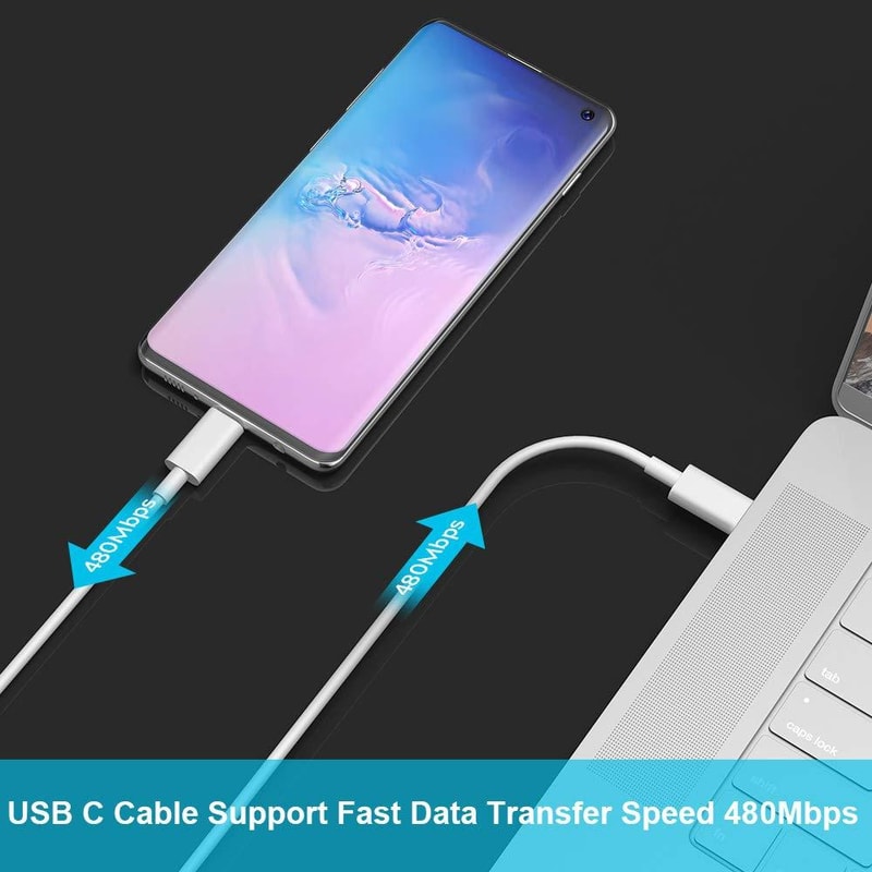 2m USB C Extension Cable Fast Data Sync Durable Type C 31 Male To Male Cord 1
