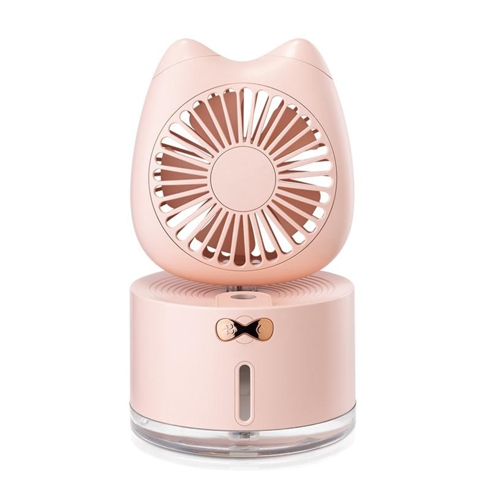 Cat Shape Rechargeable Desktop Humidifier Fan Portable Mist Cooling Mini Desk Air Cooler