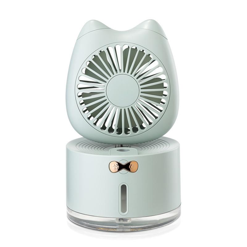 Cat Shape Rechargeable Desktop Humidifier Fan Portable Mist Cooling Mini Desk Air Cooler