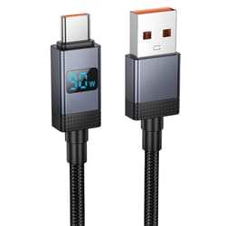 fast charging usb c cable with led display durable braided