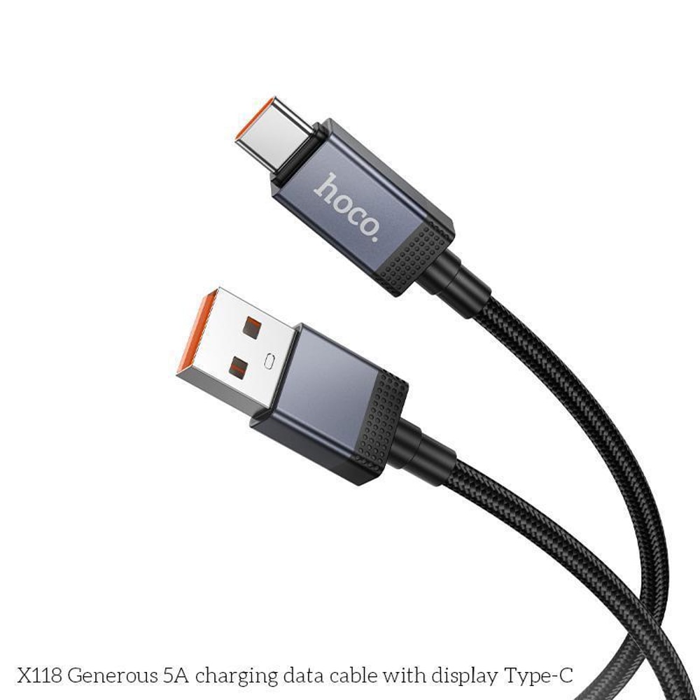 Fast Charging USB C Cable With LED Display Durable Braided 4