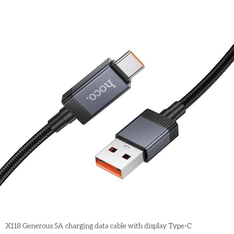 Fast Charging USB C Cable With LED Display Durable Braided 6