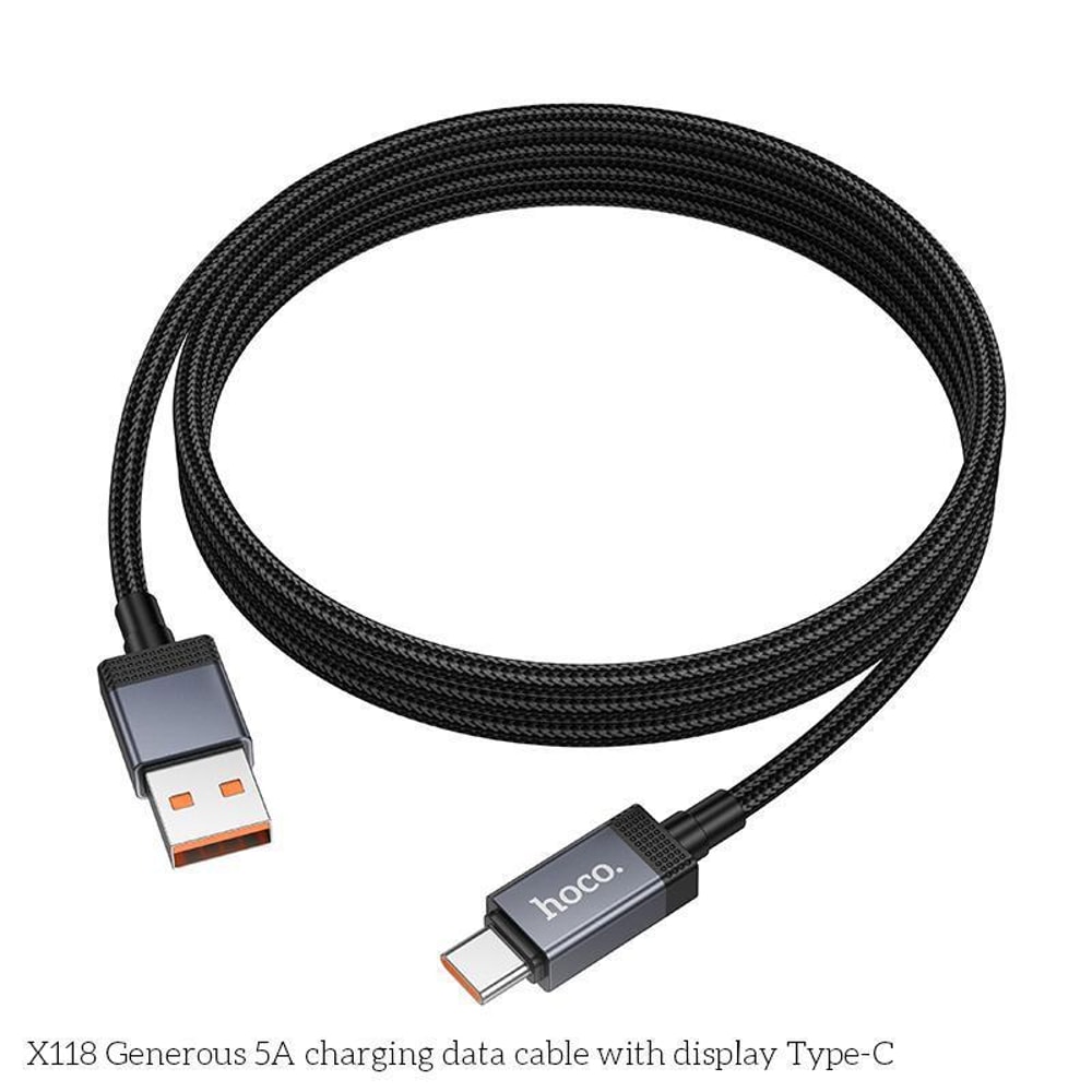 Fast Charging USB C Cable With LED Display Durable Braided 2