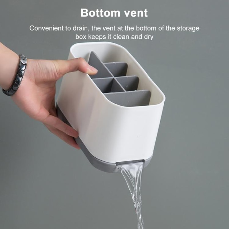 Removable Toothbrush Holder And Toothpaste Organizer For Bathroom Countertops 5