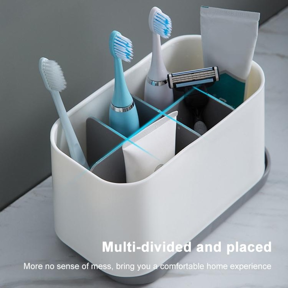 Removable Toothbrush Holder And Toothpaste Organizer For Bathroom Countertops 6