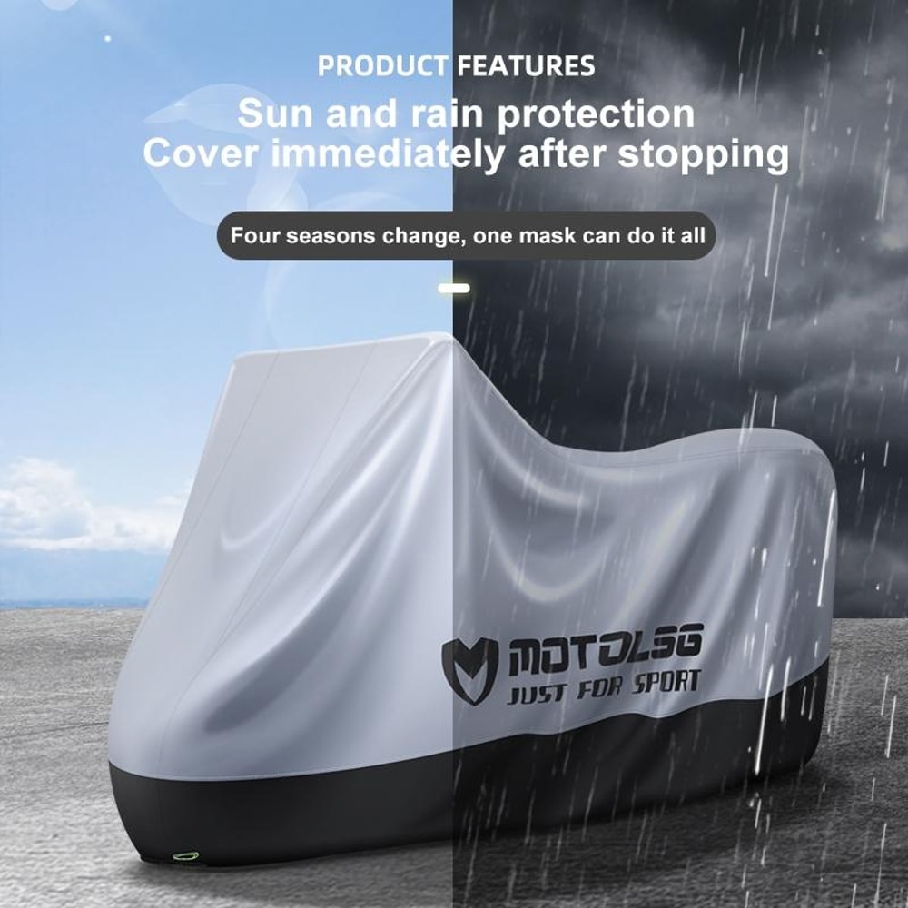 AllWeather Motorcycle Cover Waterproof UV Dustproof Protector For Outdoor Storage 1