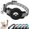 Reflective AirTag Cat Collar With Silicone Case Adjustable Pet Tracker Collar With Bell 0